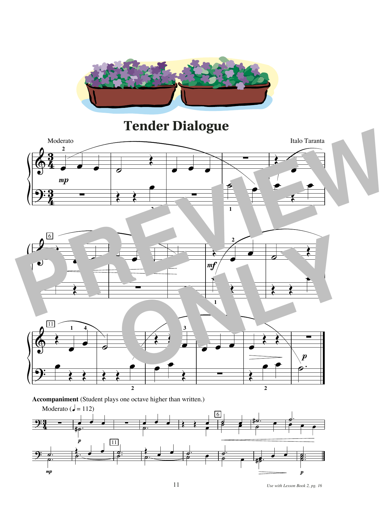Download Italo Taranta Tender Dialogue Sheet Music and learn how to play Educational Piano PDF digital score in minutes