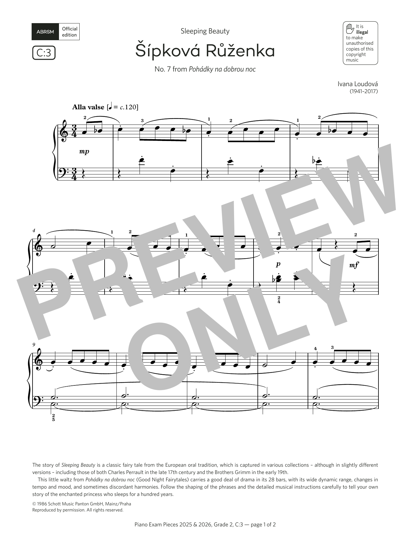 Download Ivana Loudová Sipkova Ruzenka (Grade 2, list C3, from the ABRSM Piano Syllabus 2025 & 2026) Sheet Music and learn how to play Piano Solo PDF digital score in minutes