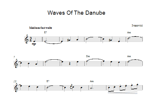 Download Iosif Ivanovici Waves Of The Danube Sheet Music and learn how to play Melody Line & Chords PDF digital score in minutes