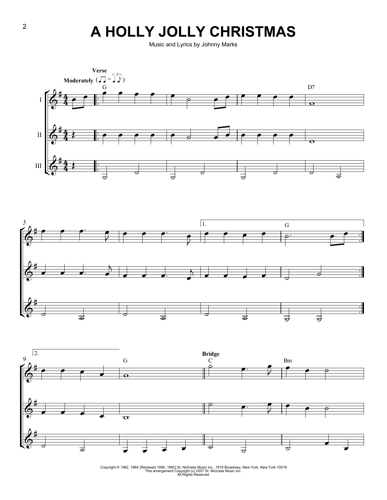 Download J Arnold A Holly Jolly Christmas Sheet Music and learn how to play Guitar Ensemble PDF digital score in minutes