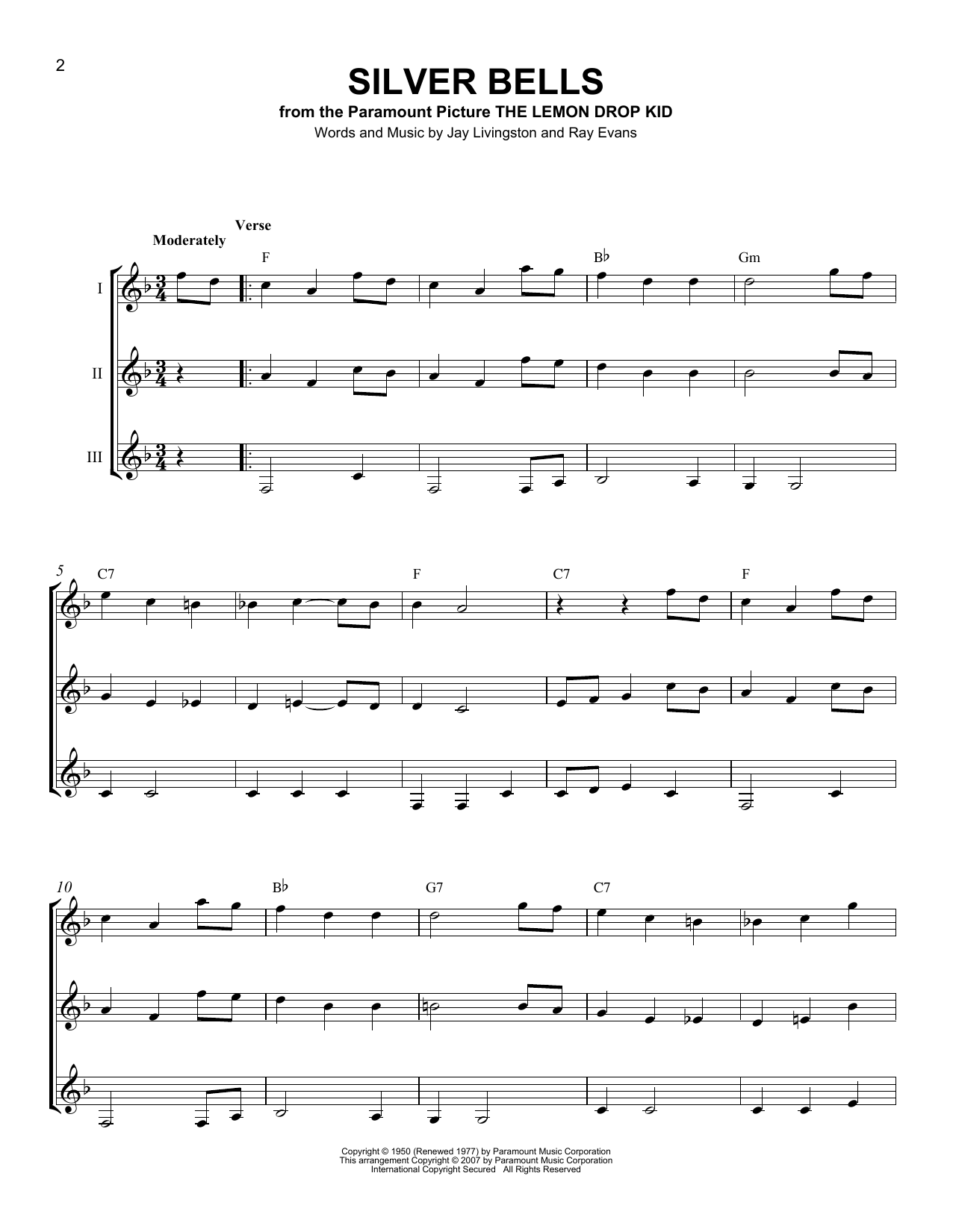 Download Jay Livingston Silver Bells Sheet Music and learn how to play GTRENS PDF digital score in minutes