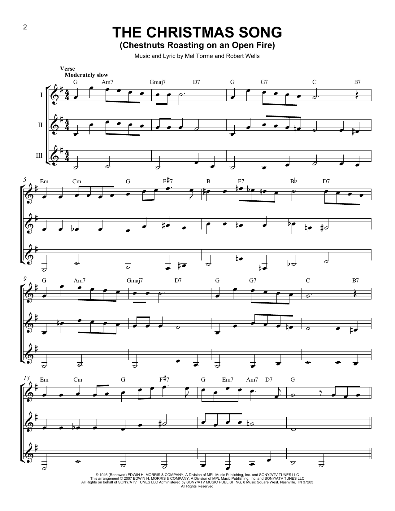 Download J Arnold The Christmas Song (Chestnuts Roasting On An Open Fire) Sheet Music and learn how to play GTRENS PDF digital score in minutes