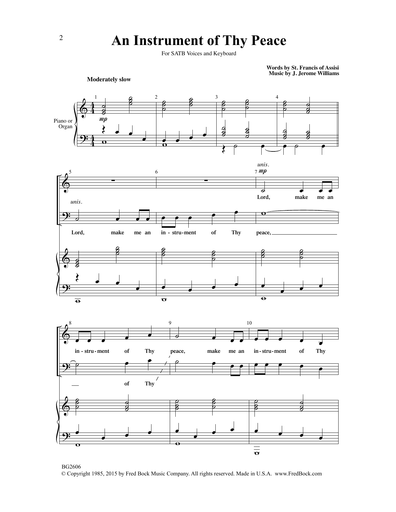 Download J. Jerome Williams An Instrument Of Thy Peace Sheet Music and learn how to play SATB Choir PDF digital score in minutes