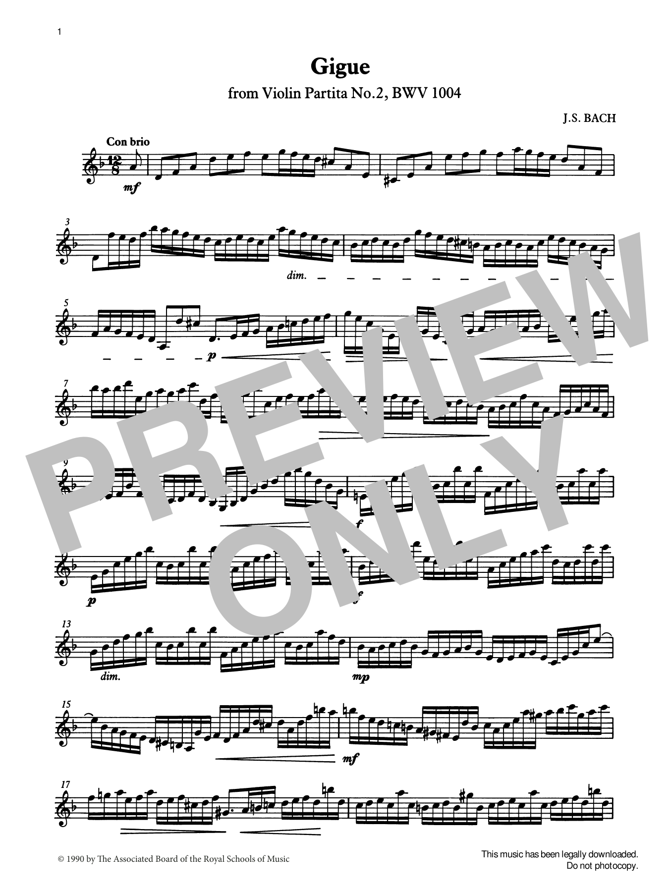 Download J. S. Bach Gigue from Graded Music for Tuned Percussion, Book IV Sheet Music and learn how to play Percussion Solo PDF digital score in minutes