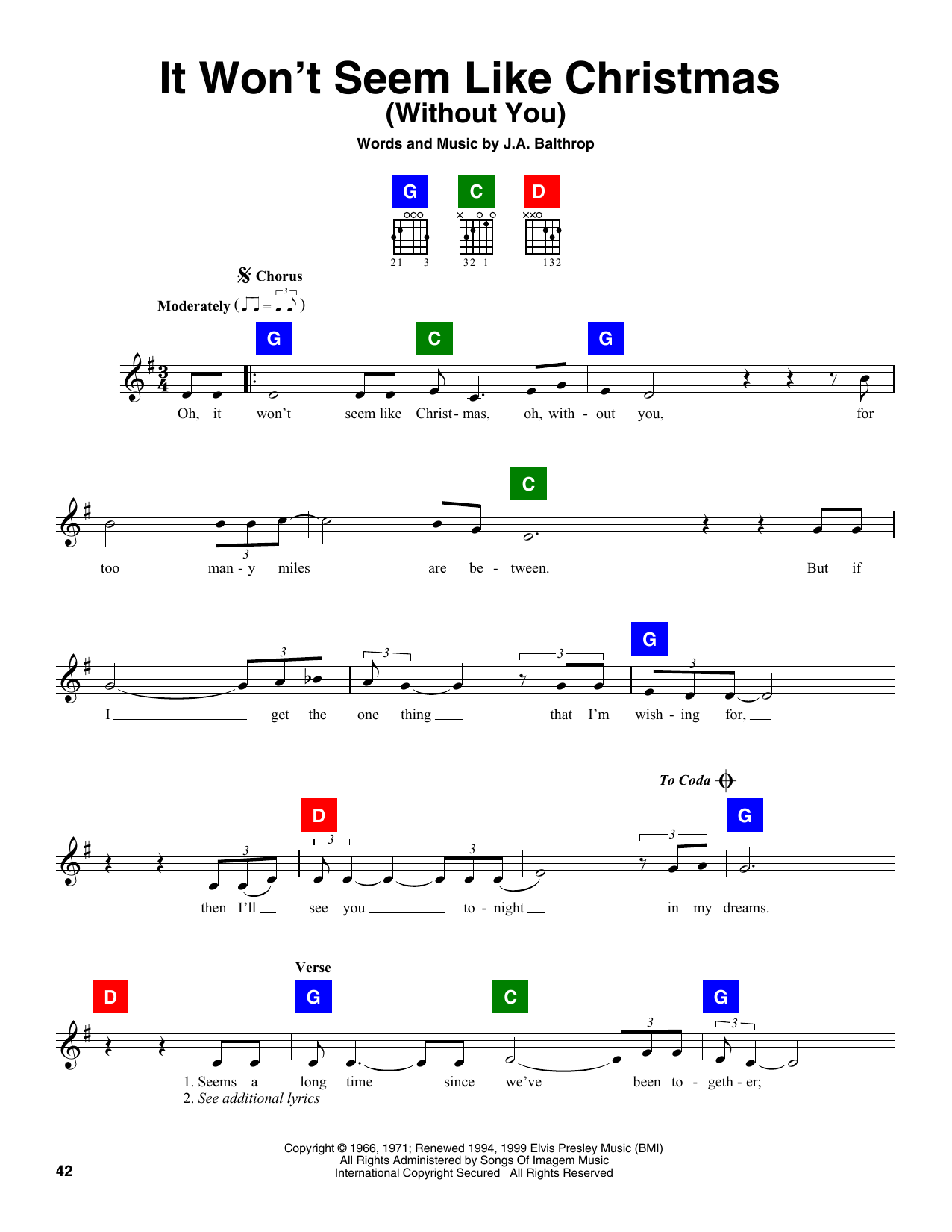 Download J.A. Balthrop It Won't Seem Like Christmas (Without You) Sheet Music and learn how to play ChordBuddy PDF digital score in minutes