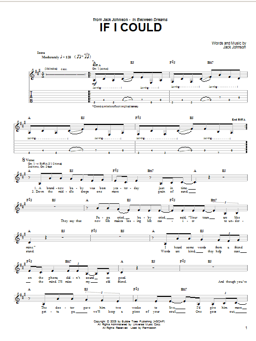 Download Jack Johnson If I Could Sheet Music and learn how to play Ukulele with strumming patterns PDF digital score in minutes