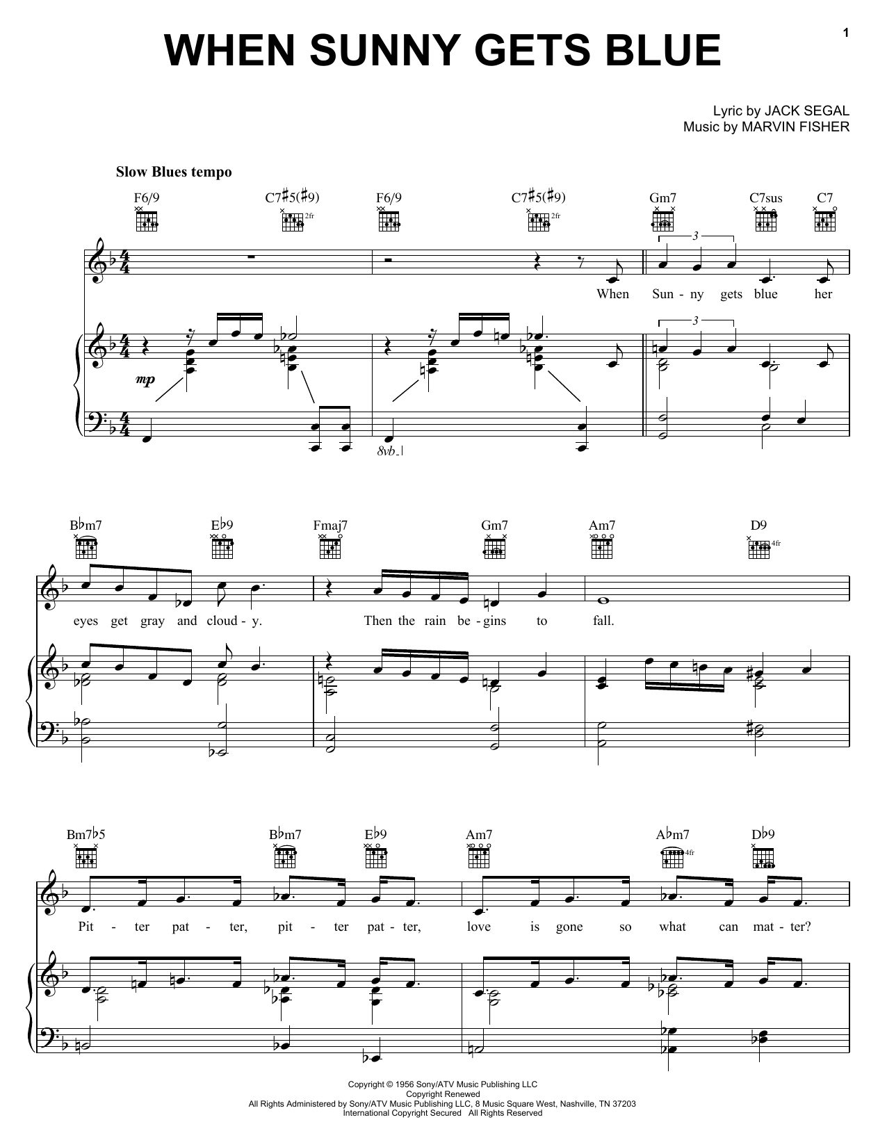 Download Jack Segal Sheet Music and learn how to play Piano, Vocal & Guitar (Right-Hand Melody) PDF score in minutes