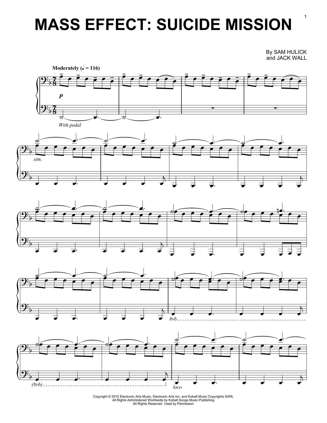 Download Jack Wall Mass Effect: Suicide Mission Sheet Music and learn how to play Piano Solo PDF digital score in minutes
