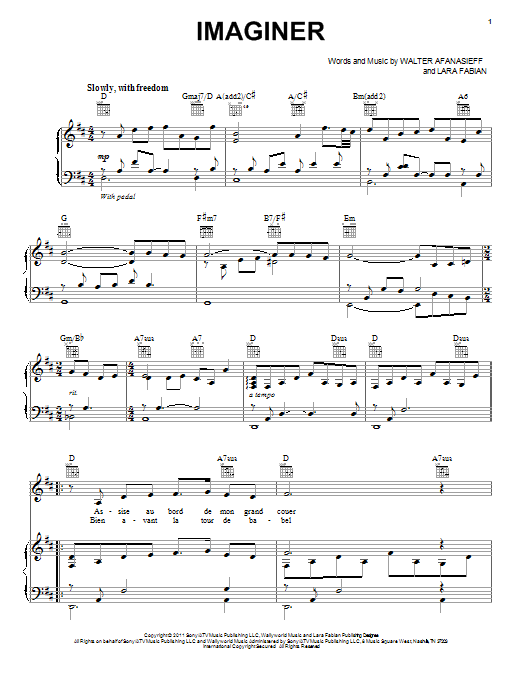 Download Jackie Evancho Imaginer Sheet Music and learn how to play Piano, Vocal & Guitar (Right-Hand Melody) PDF digital score in minutes