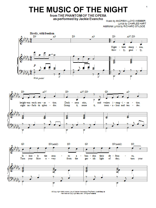 Download Jackie Evancho The Music Of The Night Sheet Music and learn how to play Piano & Vocal PDF digital score in minutes