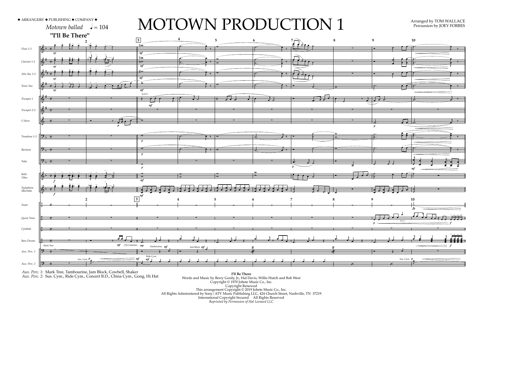Download Jackson 5 Motown Production 1(arr. Tom Wallace) - Full Score Sheet Music and learn how to play Marching Band PDF digital score in minutes