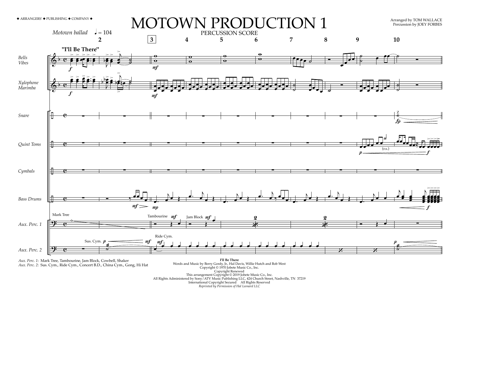 Download Jackson 5 Motown Production 1(arr. Tom Wallace) - Percussion Score Sheet Music and learn how to play Marching Band PDF digital score in minutes