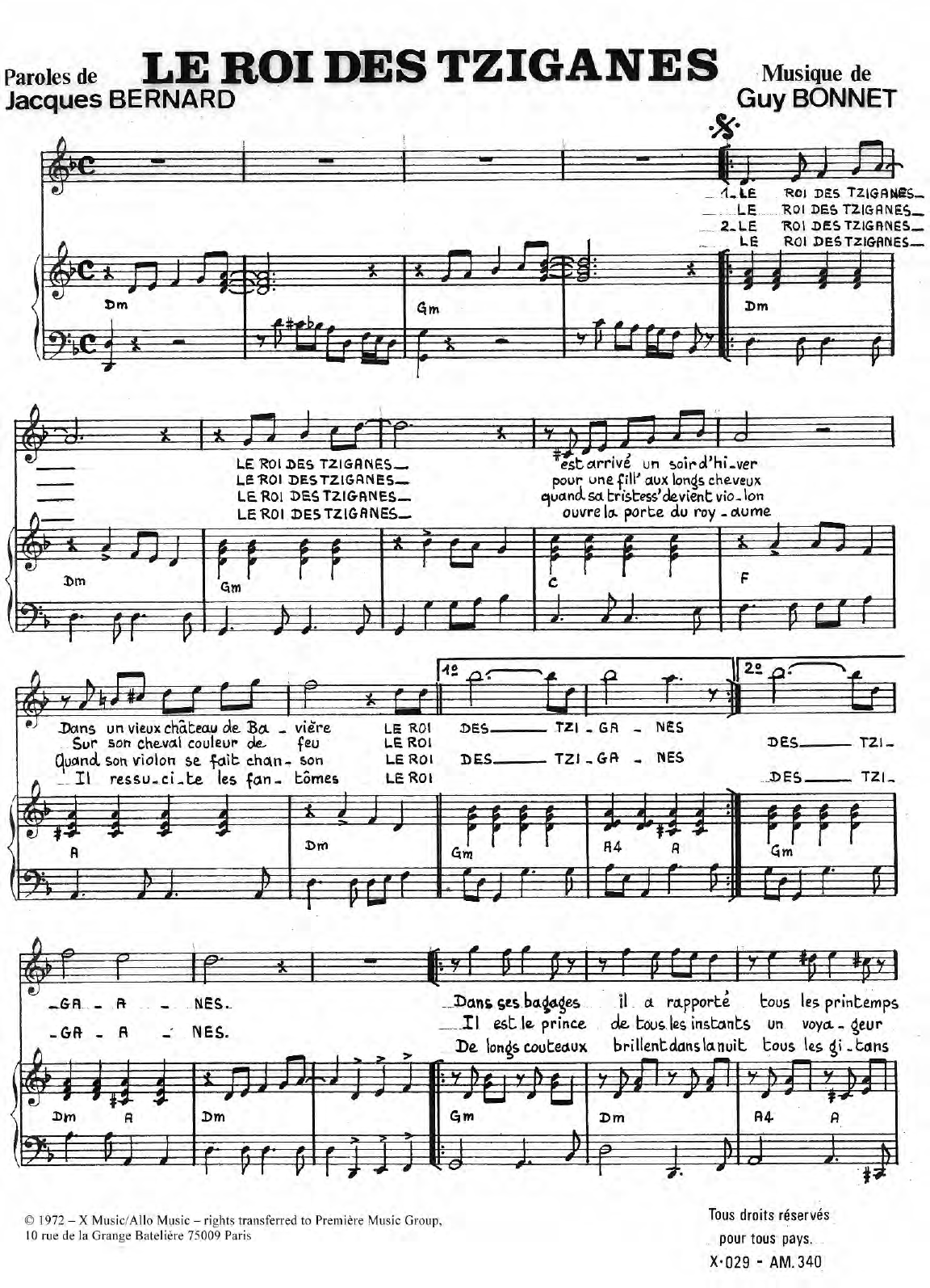 Download Jacob Le Roi Des Tziganes Sheet Music and learn how to play Piano & Vocal PDF digital score in minutes