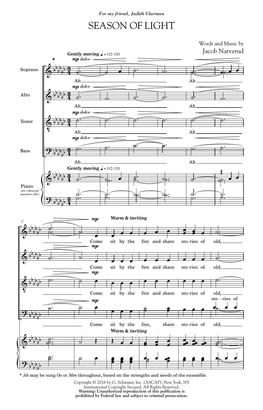 Download Jacob Narverud Season Of Light Sheet Music and learn how to play SATB PDF digital score in minutes