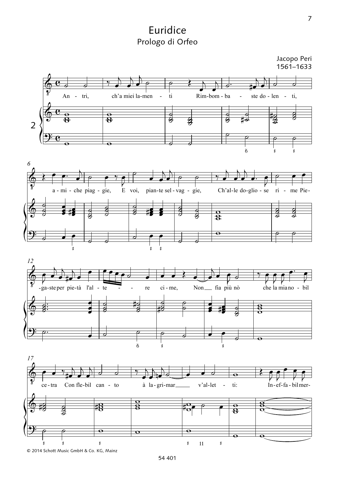 Download Jacopo Peri Antri, ch'a miei lamenti Rimbombaste dolenti Sheet Music and learn how to play Piano & Vocal PDF digital score in minutes