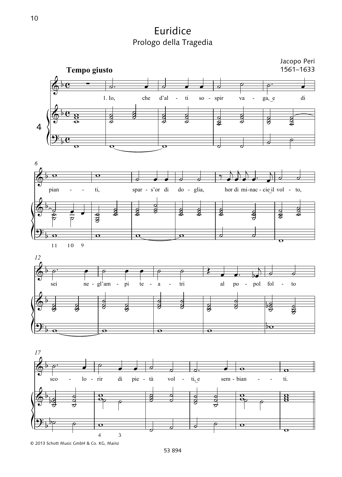 Download Jacopo Peri Io, che d'alti sospir vaga Sheet Music and learn how to play Piano & Vocal PDF digital score in minutes