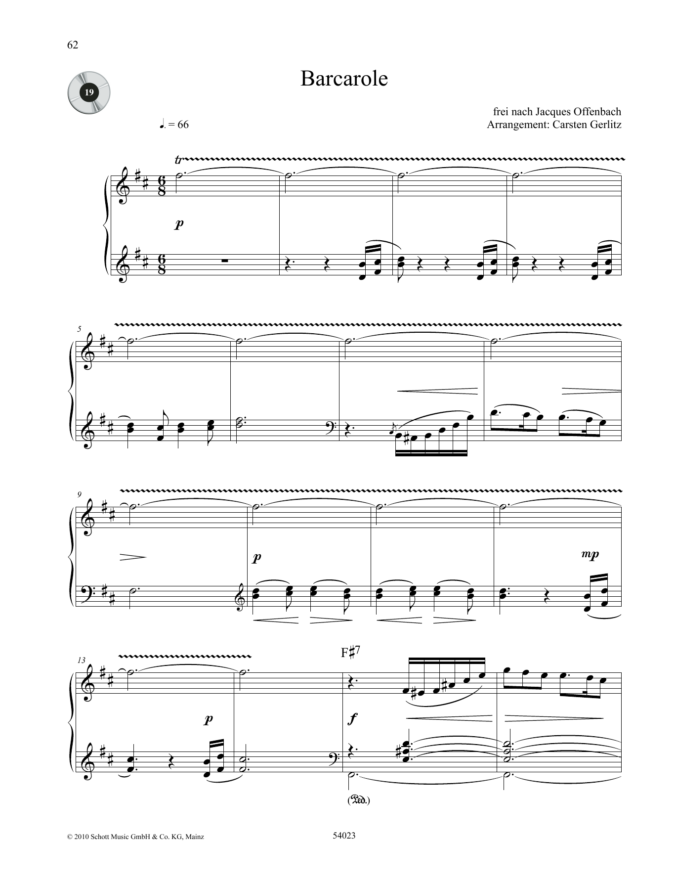 Download Jacques Offenbach Barcarole Sheet Music and learn how to play Piano Solo PDF digital score in minutes