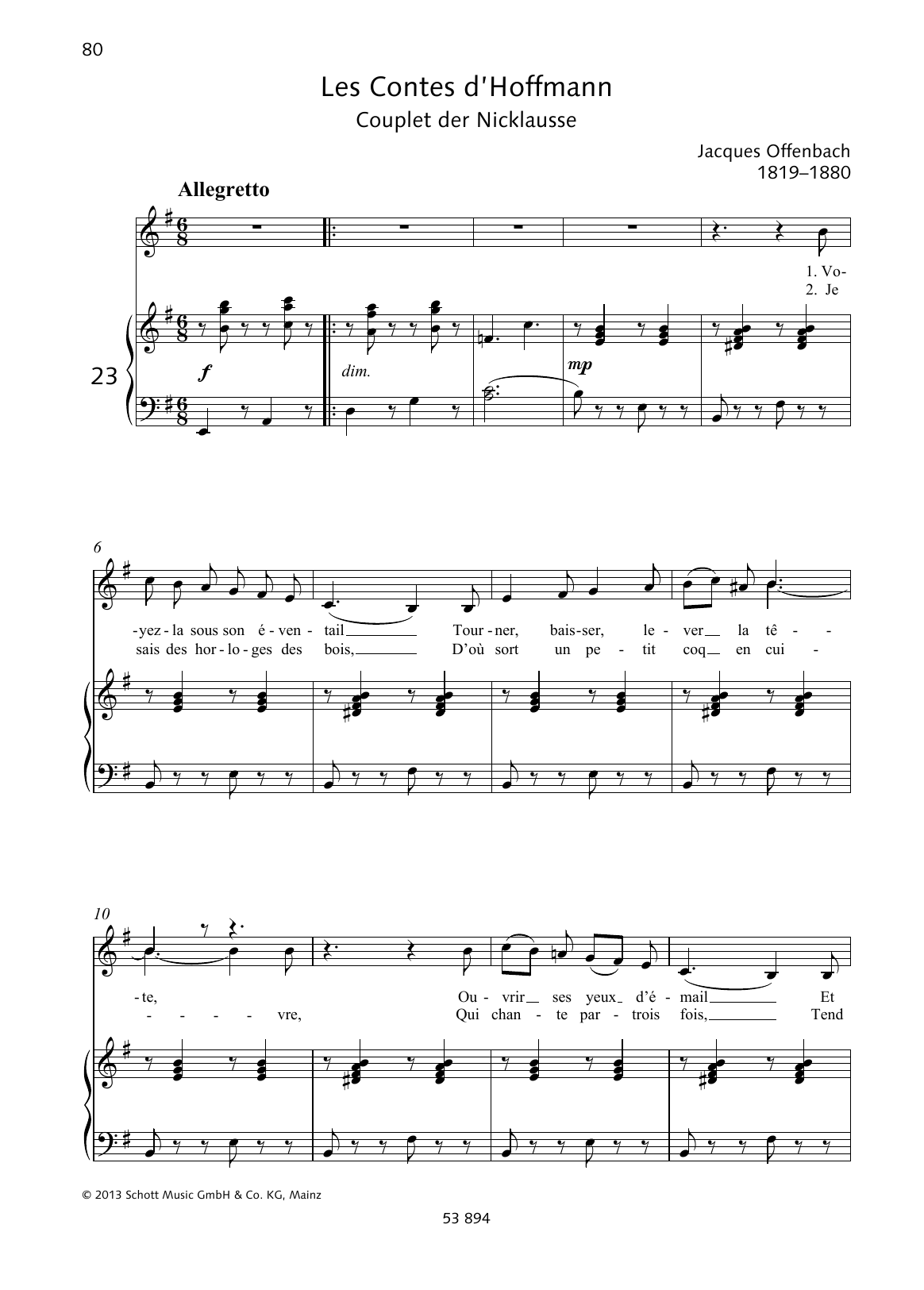 Download Jacques Offenbach Voyez-la sous son éventail Sheet Music and learn how to play Piano & Vocal PDF digital score in minutes