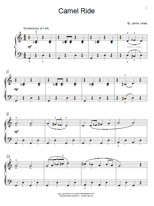 Download Jamie Jones Camel Ride Sheet Music and learn how to play Easy Piano PDF digital score in minutes