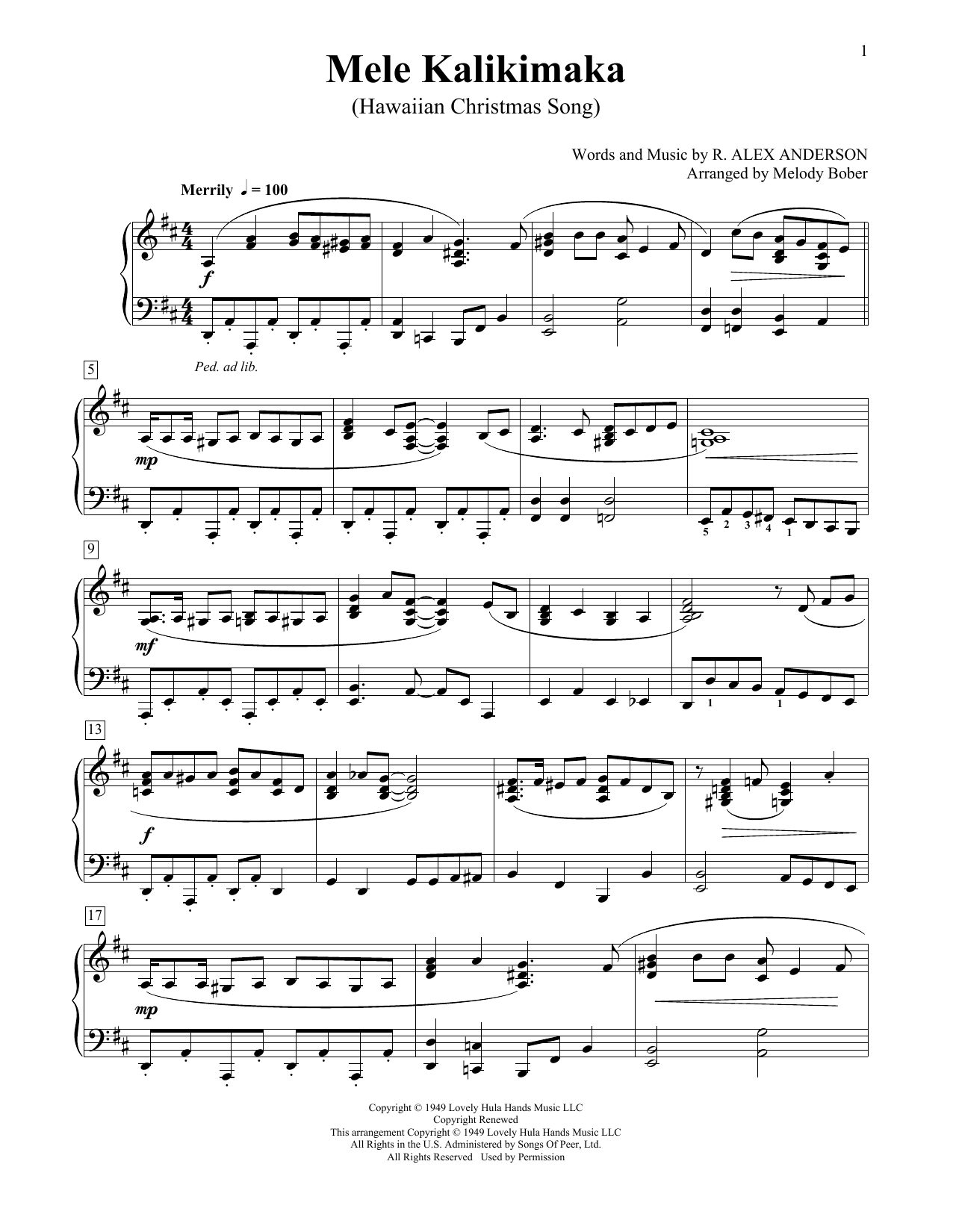 Download Jake Owen Mele Kalikimaka Sheet Music and learn how to play Educational Piano PDF digital score in minutes