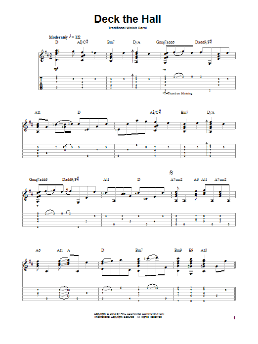 Download Jake Reichbart Deck The Hall Sheet Music and learn how to play Guitar Tab PDF digital score in minutes