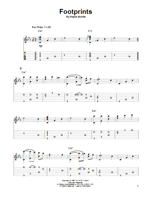 Download Jake Reichbart Footprints Sheet Music and learn how to play Guitar Tab PDF digital score in minutes