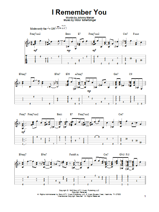 Download Jake Reichbart I Remember You Sheet Music and learn how to play Guitar Tab PDF digital score in minutes