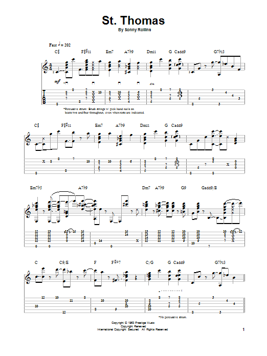 Download Jake Reichbart St. Thomas Sheet Music and learn how to play Guitar Tab PDF digital score in minutes