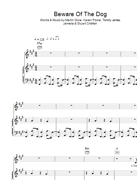 Download Jamelia Beware Of The Dog Sheet Music and learn how to play Piano, Vocal & Guitar PDF digital score in minutes