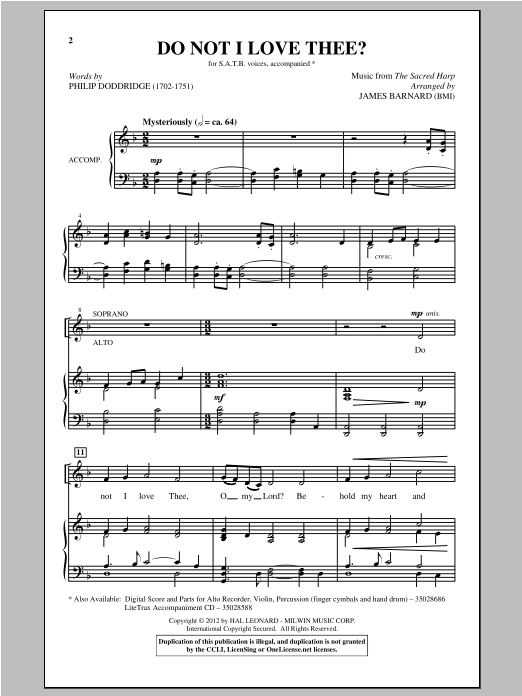 Download James Barnard Do Not I Love Thee? Sheet Music and learn how to play SATB PDF digital score in minutes