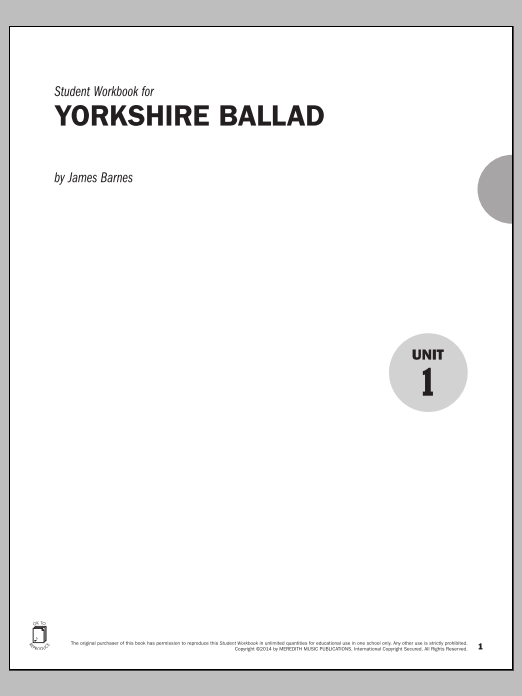 Download James Barnes Guides to Band Masterworks, Vol. 4 - Student Workbook - Yorkshire Ballad Sheet Music and learn how to play Instrumental Method PDF digital score in minutes