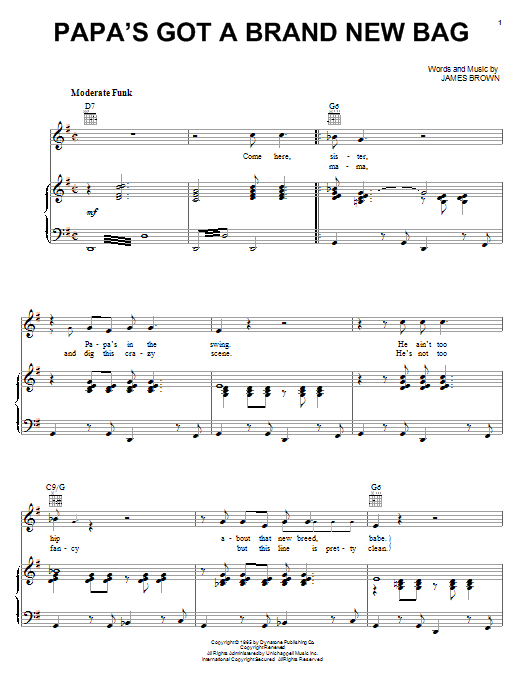 Download James Brown Papa's Got A Brand New Bag Sheet Music and learn how to play Drums Transcription PDF digital score in minutes