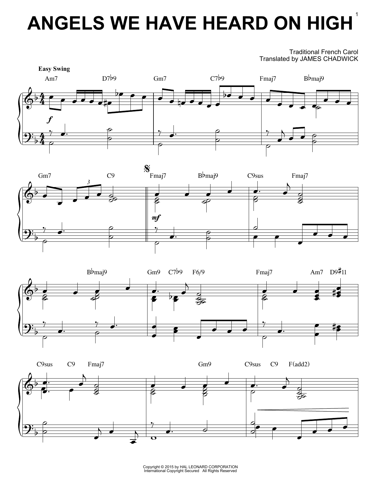 Download Traditional Carol Angels We Have Heard On High Sheet Music and learn how to play Piano PDF digital score in minutes