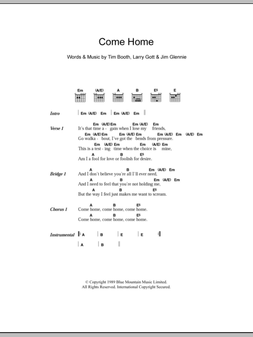 Download James Come Home Sheet Music and learn how to play Lyrics & Chords PDF digital score in minutes