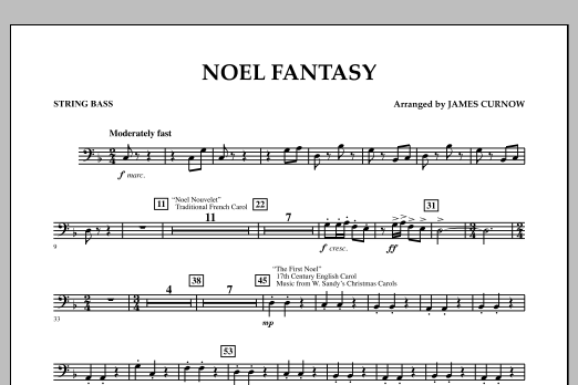Download James Curnow Noel Fantasy - Bass Sheet Music and learn how to play Concert Band PDF digital score in minutes