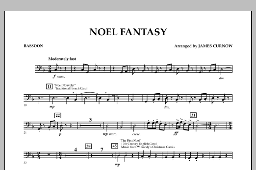 Download James Curnow Noel Fantasy - Bassoon Sheet Music and learn how to play Concert Band PDF digital score in minutes