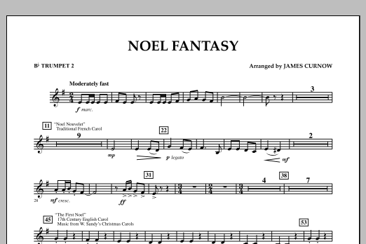 Download James Curnow Noel Fantasy - Bb Trumpet 2 Sheet Music and learn how to play Concert Band PDF digital score in minutes