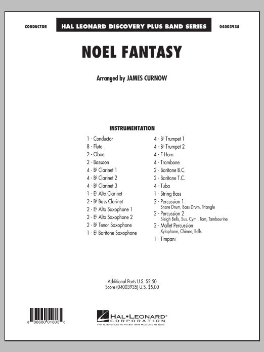 Download James Curnow Noel Fantasy - Conductor Score (Full Score) Sheet Music and learn how to play Concert Band PDF digital score in minutes
