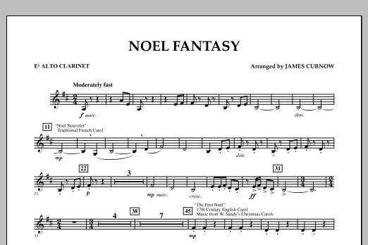 Download James Curnow Noel Fantasy - Eb Alto Clarinet Sheet Music and learn how to play Concert Band PDF digital score in minutes