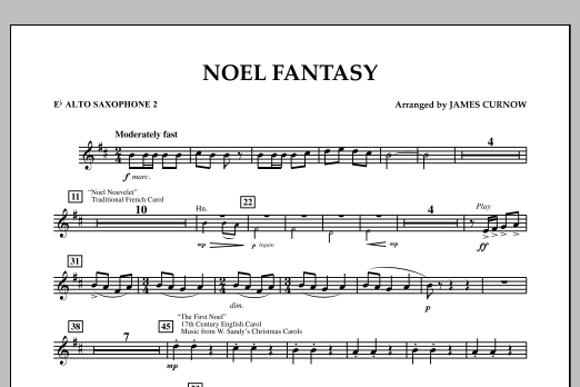 Download James Curnow Noel Fantasy - Eb Alto Saxophone 2 Sheet Music and learn how to play Concert Band PDF digital score in minutes