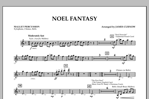 Download James Curnow Noel Fantasy - Mallet Percussion Sheet Music and learn how to play Concert Band PDF digital score in minutes