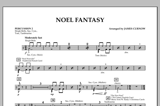 Download James Curnow Noel Fantasy - Percussion 2 Sheet Music and learn how to play Concert Band PDF digital score in minutes