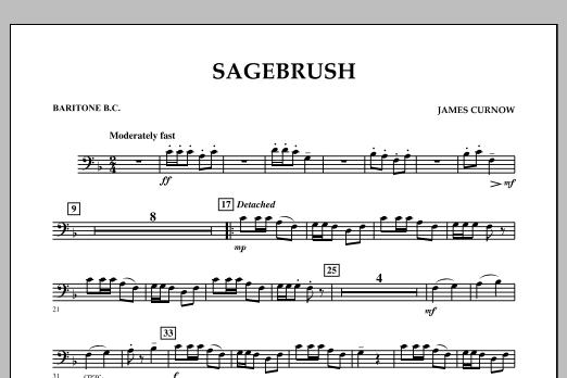 Download James Curnow Sagebrush - Baritone B.C. Sheet Music and learn how to play Concert Band PDF digital score in minutes