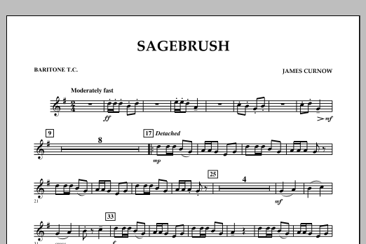 Download James Curnow Sagebrush - Baritone T.C. Sheet Music and learn how to play Concert Band PDF digital score in minutes