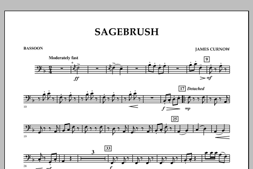 Download James Curnow Sagebrush - Bassoon Sheet Music and learn how to play Concert Band PDF digital score in minutes