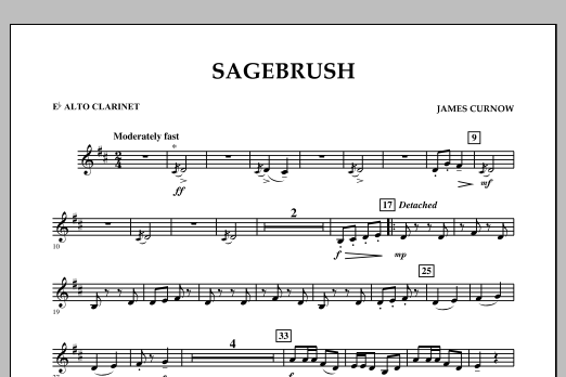 Download James Curnow Sagebrush - Eb Alto Clarinet Sheet Music and learn how to play Concert Band PDF digital score in minutes