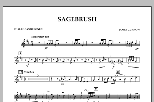 Download James Curnow Sagebrush - Eb Alto Saxophone 2 Sheet Music and learn how to play Concert Band PDF digital score in minutes