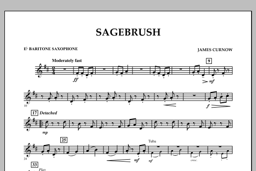 Download James Curnow Sagebrush - Eb Baritone Saxophone Sheet Music and learn how to play Concert Band PDF digital score in minutes
