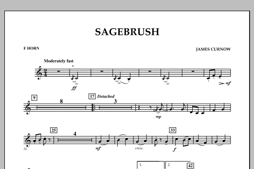 Download James Curnow Sagebrush - F Horn Sheet Music and learn how to play Concert Band PDF digital score in minutes