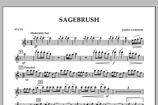 Download James Curnow Sagebrush - Flute Sheet Music and learn how to play Concert Band PDF digital score in minutes